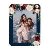 Save the Date Foto Navy Burgund und Blush