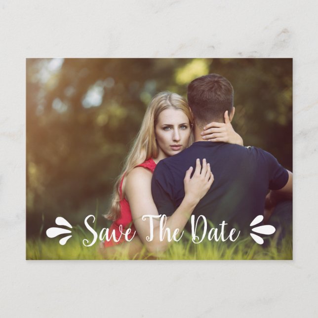 Save the Date Foto Postkarte (Vorderseite)