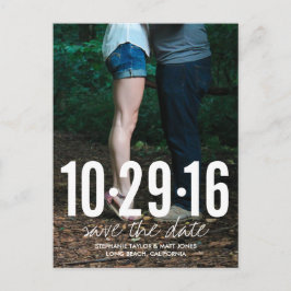 Save the Date Foto Postkarte, großes Datum Ankündigungspostkarte