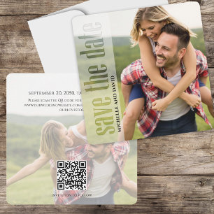 Save the Date Foto QR Code Moderne Typografie
