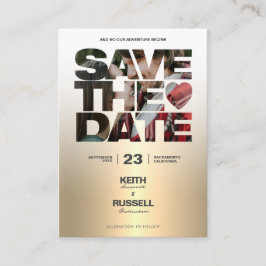 Save the Date Foto QR Wedding Website Gold Begleitkarte