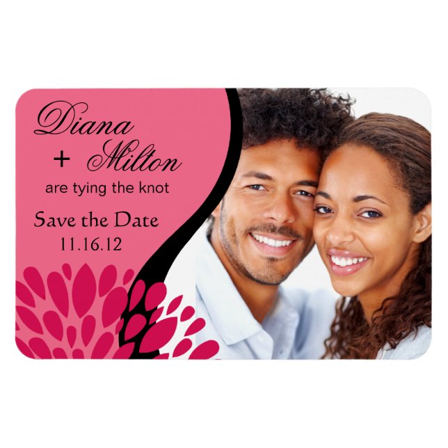 Save the Date Foto | Rosa Fuschia Magnet (Horizontal)