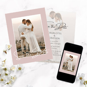 Save the Date Foto Stilvolle Hochzeitsankündigung Ankündigung