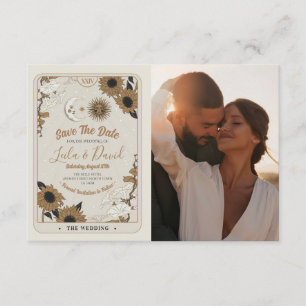 Save the Date Foto Tarot Sun Moon Aligned Wedding Begleitkarte