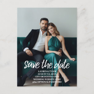Save the Date - Foto und moderne bürstenbehaftete Ankündigungspostkarte