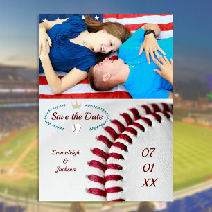 Save the Date Foto Wedding Baseball Theme