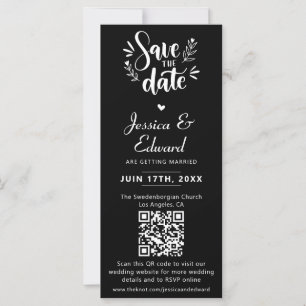 Save the Date FotoBooth Qr Code Schwarz-weiß Chic