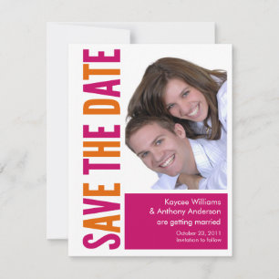 Save the Date Fotokarte Rosa & Orange