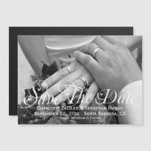 Save the Date Fotovorlage Personalisiert Hochzeit Magneteinladung
