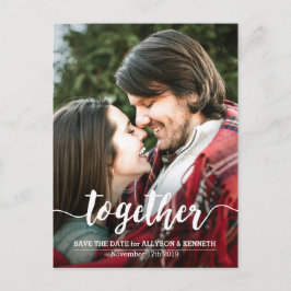 Save the Date Fotovorlage und Typografie Ankündigungspostkarte