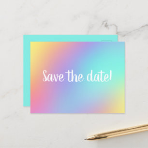 Save The Date! Freeform Pastel Gradient Postkarten