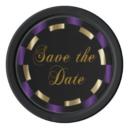 Save the Date für Braut und Bräuche - Lila Pokerchips