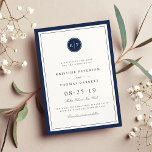 Save the Date für die Farbmonogramm-Karte<br><div class="desc">Passen Sie diese einfachen und eleganten Monogramme an, speichern Sie die Datumskarten, um Ihren Farben zu entsprechen! Fügen Sie einfach Ihre Ereignisdetails mithilfe der bereitgestellten Vorlagenfelder hinzu, und klicken Sie dann auf "Anpassen", um die Farben zu ändern. In klassisch, knusprig blau und weiß. Ein elegantes Abzeichen mit doppelter Grenze und...</div>