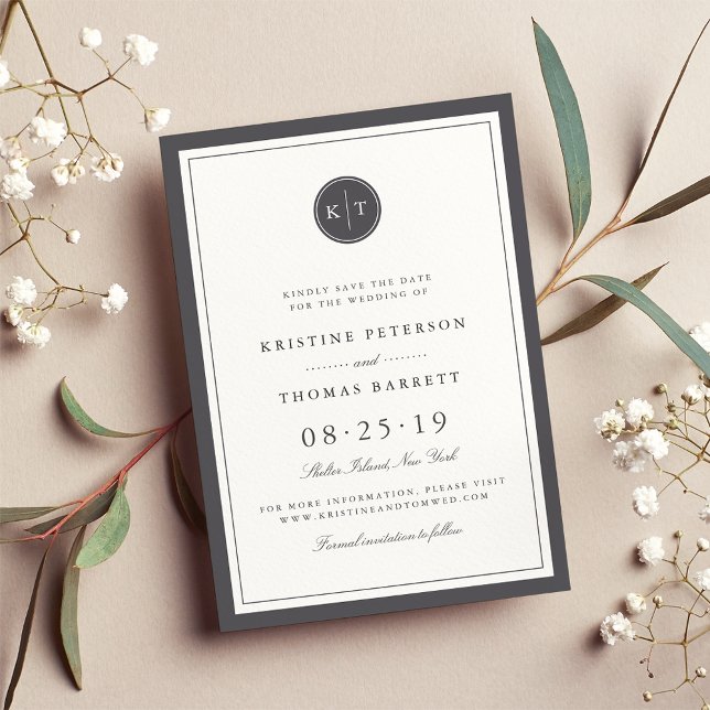 Save the Date für die Farbmonogramm-Karte (Von Creator hochgeladen)