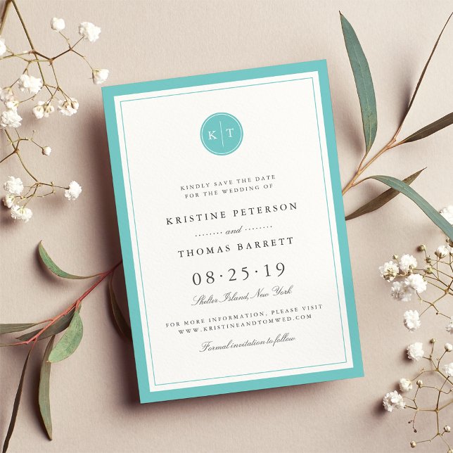 Save the Date für die Farbmonogramm-Karte (Von Creator hochgeladen)