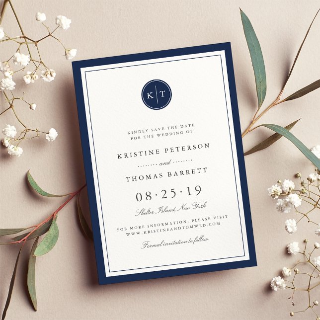 Save the Date für die Farbmonogramm-Karte (Von Creator hochgeladen)