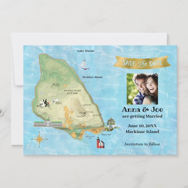 Save the Date für die Insel Mackinac (Vorderseite)