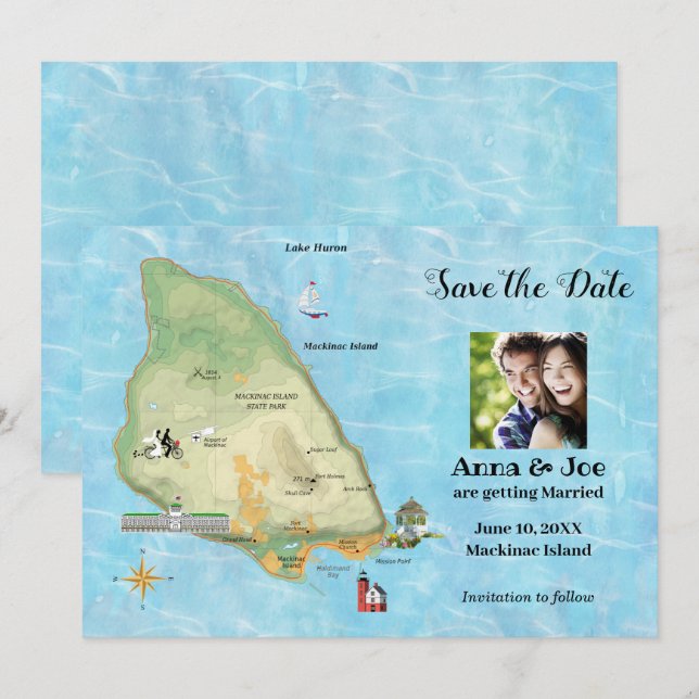 Save the Date für die Insel Mackinac (Vorne/Hinten)