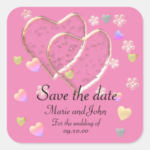 SAVE THE DATE, FÜR DIE WÄSCHE QUADRATISCHER AUFKLEBER