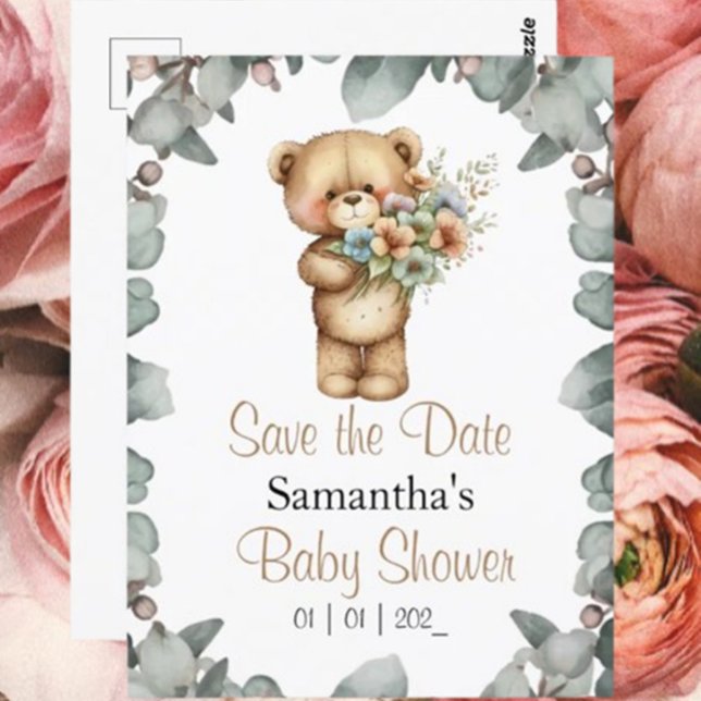 Save the Date für eine Beary Niedlich Baby Dusche Einladung ( It's a Boy! Save the Date for a Special Baby Shower!)