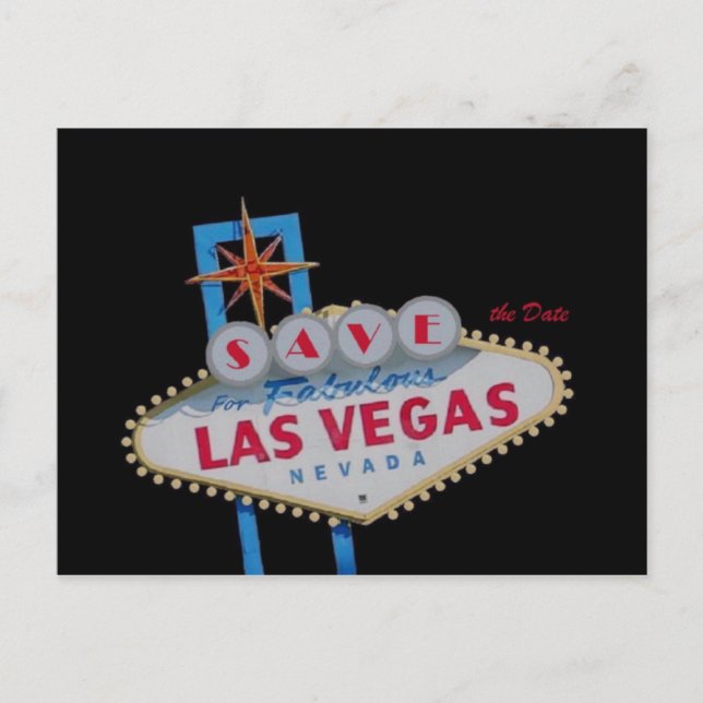 Save the Date für Fabulous Las Vegas Postcard Ankündigungspostkarte (Vorderseite)