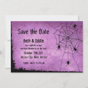 Save the Date für Halloween Hochzeit mit Spiders