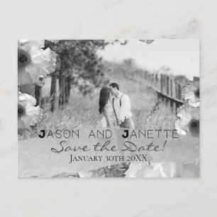 "Save the Date" für Hochzeit + Blk/Wht-Foto Postkarte
