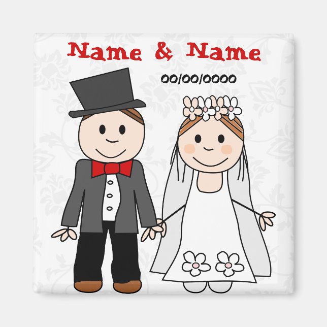 Save the Date, Gastgeschenke Hochzeiten Magnet (Vorne)