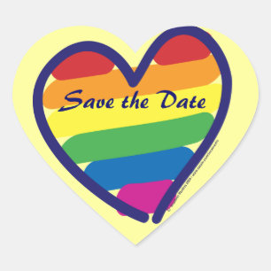 Save the Date/Gay Lesbian Wedding Herz-Aufkleber