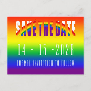 Save the Date Gay Wedding LGBT Gay Pride Party Postkarte
