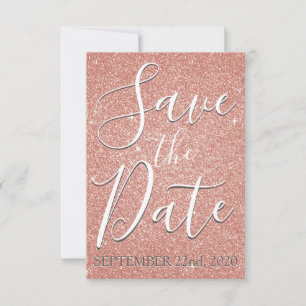 Save the Date Geburtstag Rose Gold Pink Glitzer