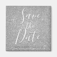 Save the Date Geburtstag Silver Glitzer Sparkle