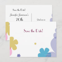Save the Date Geburtstagsparty Ankündigung Postkar
