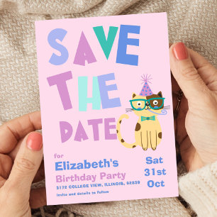 Save the Date Geburtstagsparty Niedlich Kids Party Einladung
