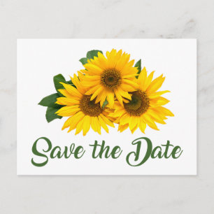 Save the Date Gelbblütenblume Verlobung Postkarte