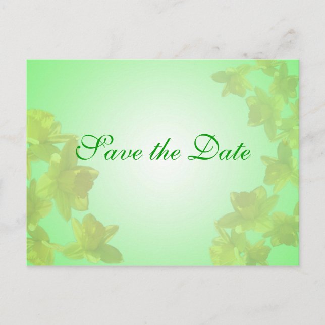 Save the Date, gelbe Tulpe-Blume Ankündigungspostkarte (Vorderseite)