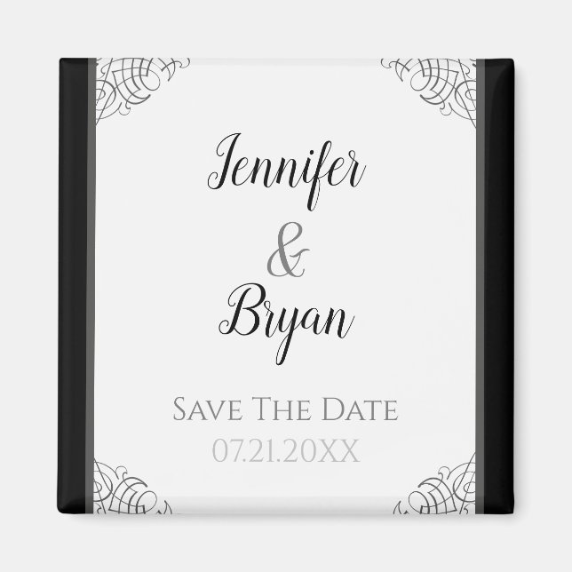 Save the Date Gerahmt Magnet (Vorne)