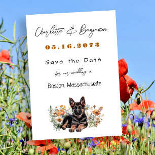 Save the Date German Shepherd Dog Wedding