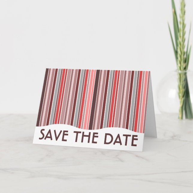 Save the Date: gestreifter Vorhang: Ankündigung (Vorderseite)