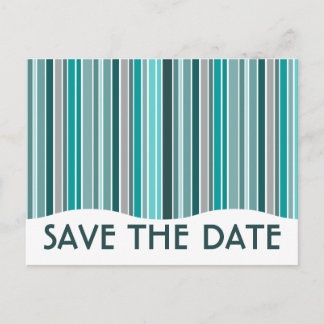 Save the Date: gestreifter Vorhang: Ankündigungspostkarte