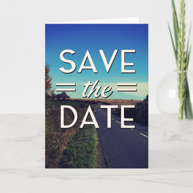Save the Date gewellte Straße (Vorderseite)