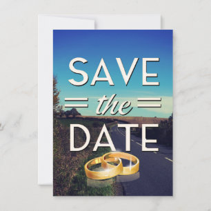 Save the Date gewellte Straße Einladung