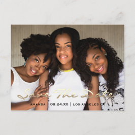 Save the Date Gold Foto Rose Sweet 16. Bridal Postkarte