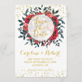 Save the Date Gold Glitzer Weihnachten