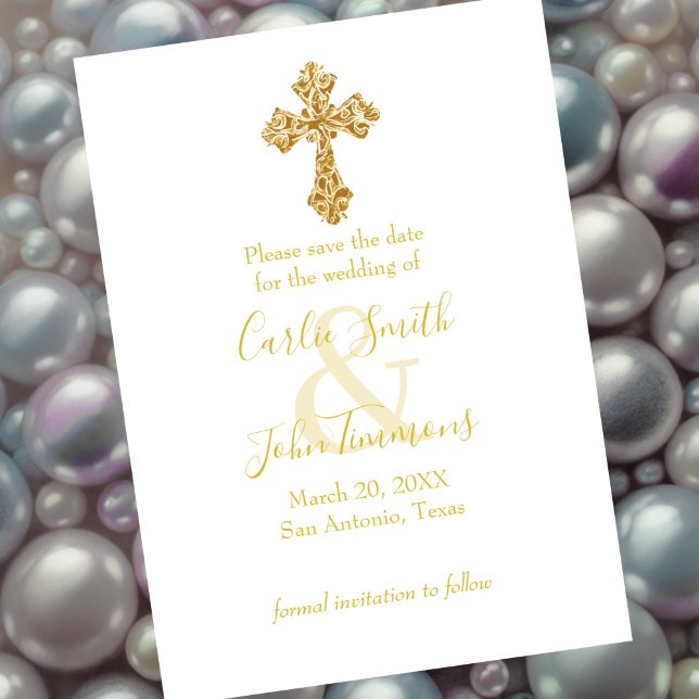 Save the Date Gold kreuzen Farbdesign (Von Creator hochgeladen)