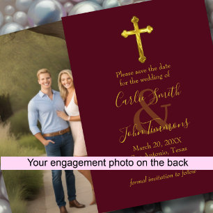 Save the Date Gold kreuzen jedes Foto zurück 2