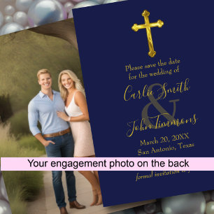 Save the Date Gold kreuzen jedes Foto zurück 4