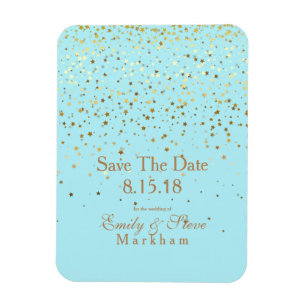 Save the Date Golden Stars Magnet
