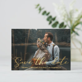 Save the Date goldfarbene, trendy scrip Hochzeitsk Mitteilungskarte