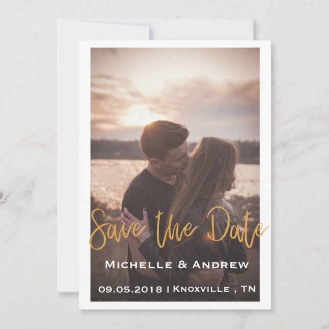 Save the Date Goldschrift (Vorderseite)
